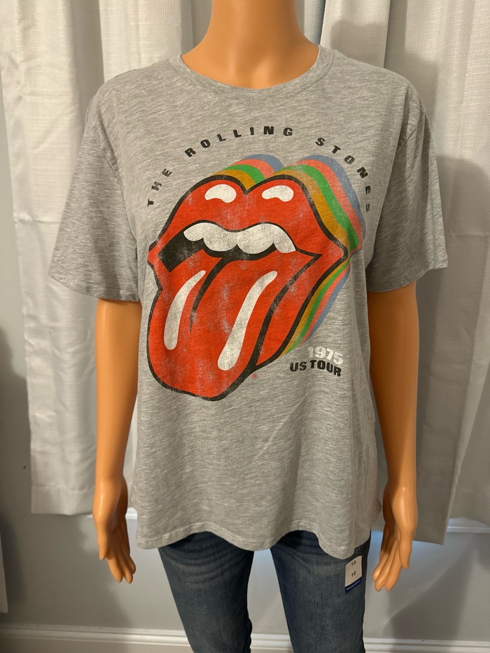 Cool The Rolling Stones size M gray logo tour look short sleeve shirt new